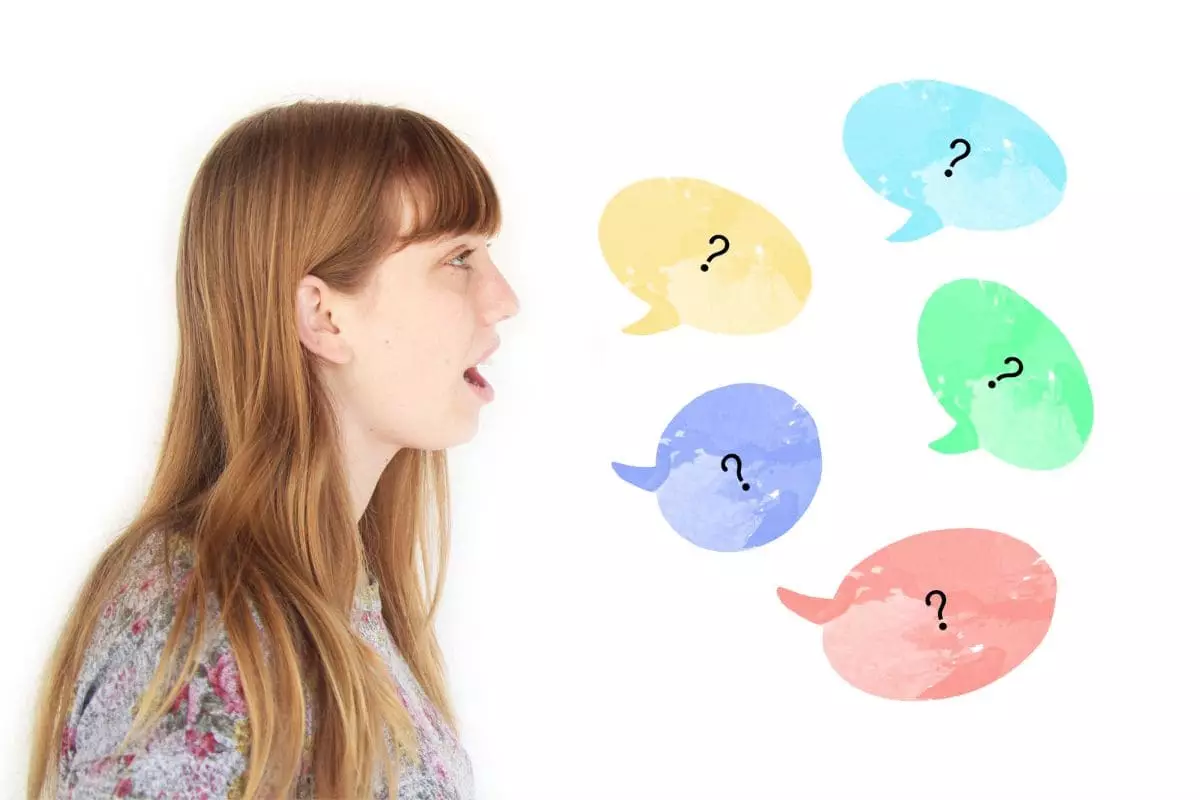 Young woman asking questions