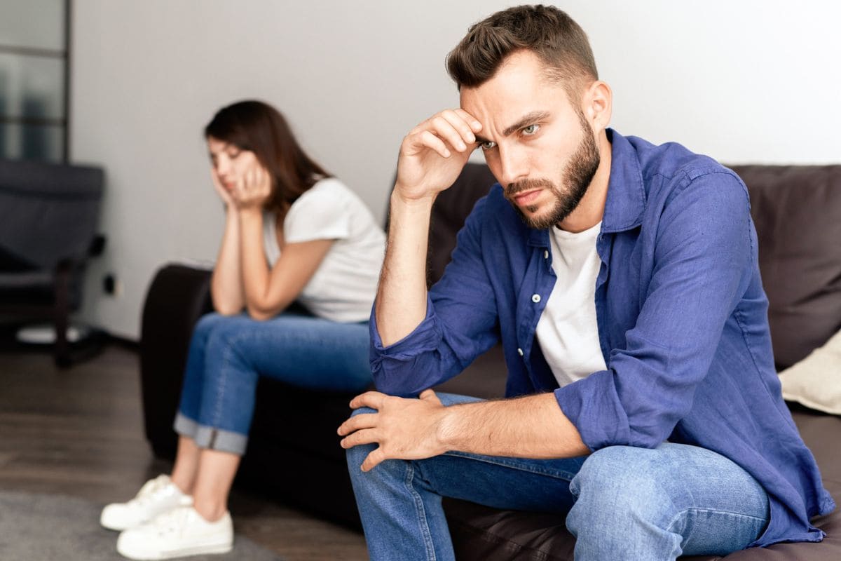 Frustrated couple not talking