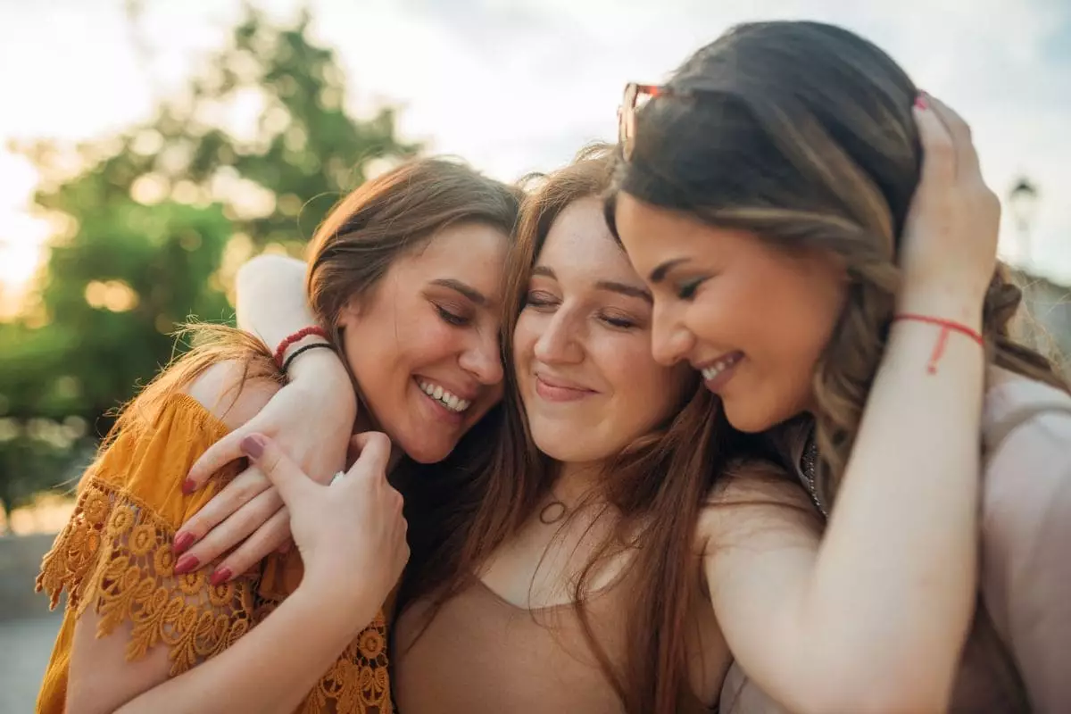 Friends hugging