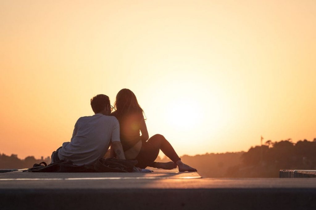 couple looking at the sunset