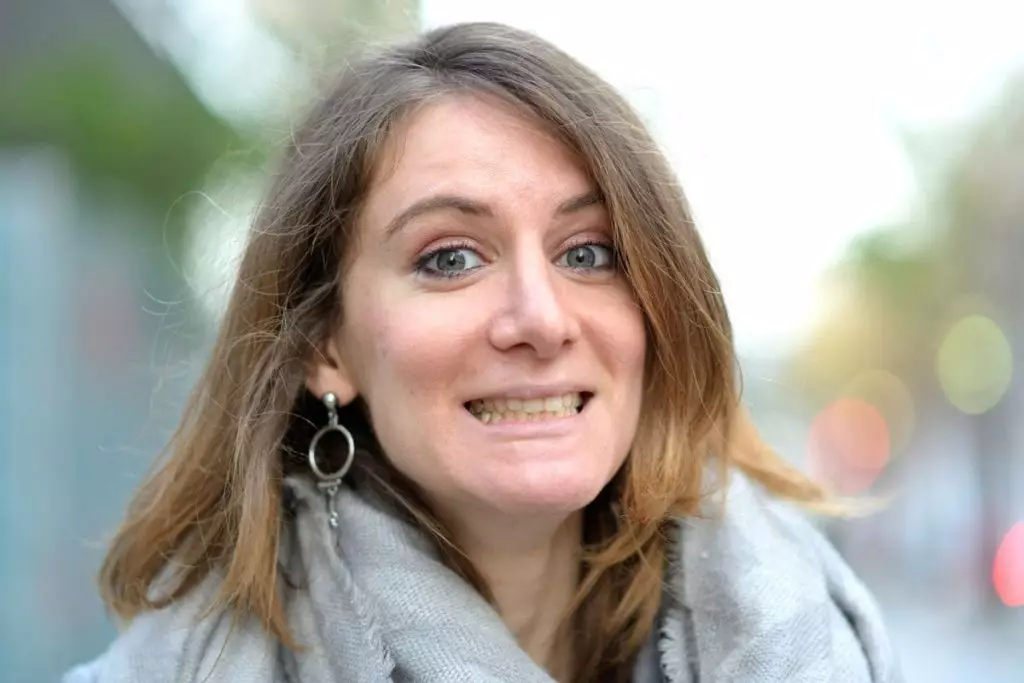 Woman awkward face