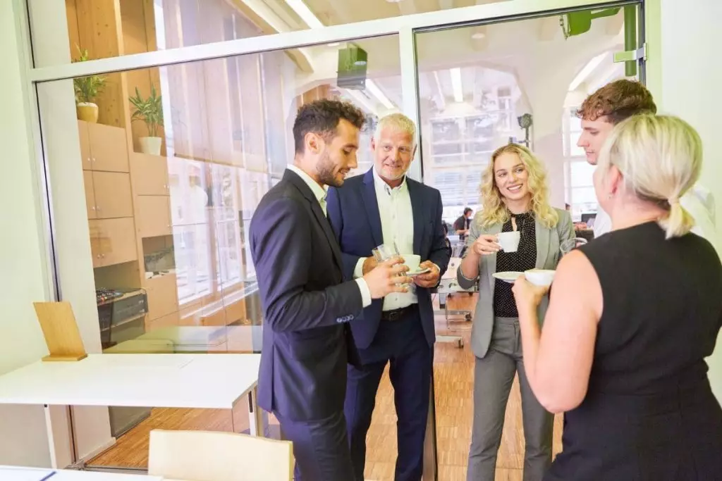 Young start up business team having small talk
